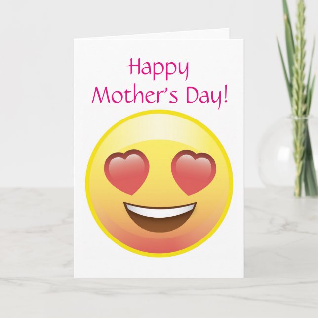 Happy Mother's Day Emoji Blank Greeting Card (Front)