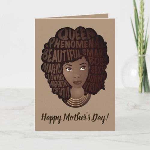 Happy Mothers Day Encouraging Black Women Brown Card