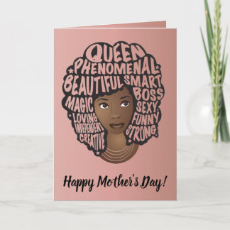 Happy Mother's Day, Encouraging Black Women, Pink Card