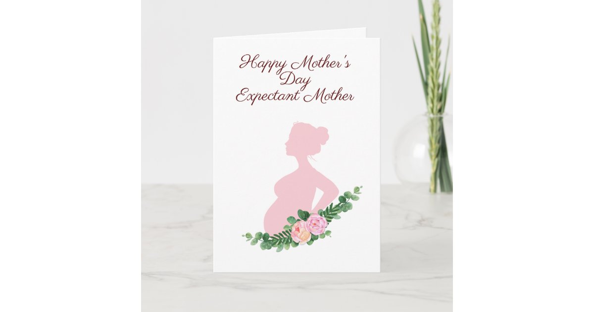 Happy Mother S Day Expectant Mother Silhouette Card Zazzle