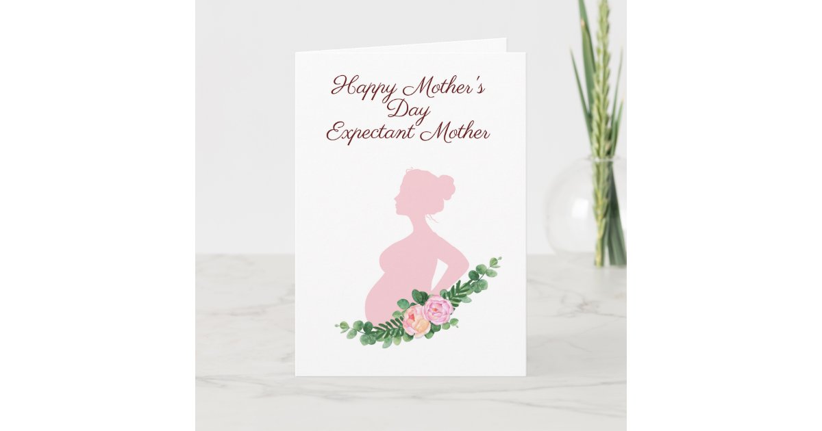 Happy Mother's Day, Expectant Mother, Silhouette Card Zazzle