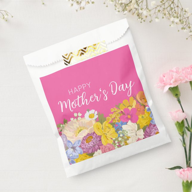 Happy Mother's Day Floral Blooms  Favor Bag (Sealed)