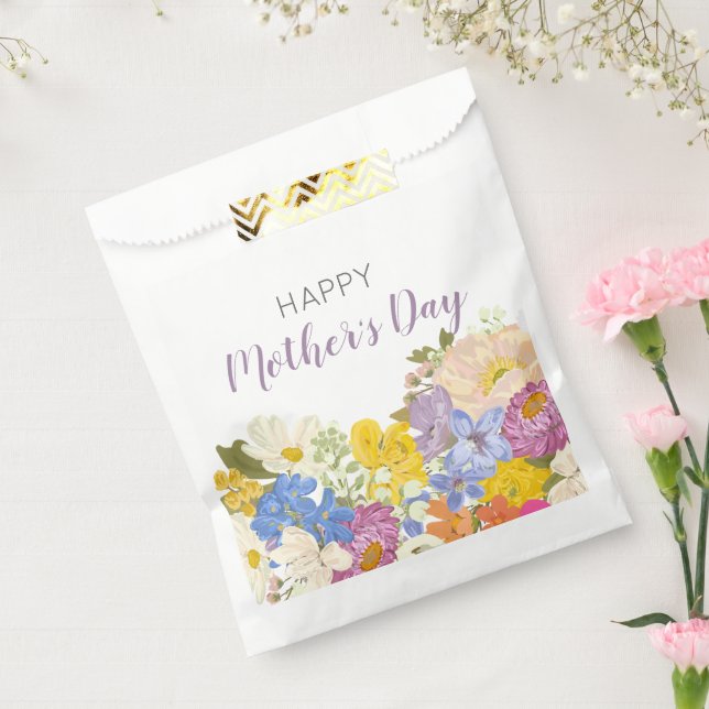 Happy Mother's Day Floral Blooms  Favor Bag (Sealed)