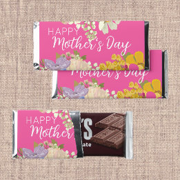 Happy Mother's Day Floral Blooms Hershey Bar Favors