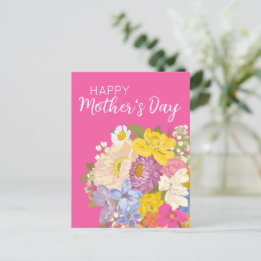 Happy Mother's Day Floral Blooms Holiday Postcard