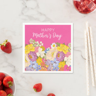 Happy Mother's Day Floral Blooms  Napkins
