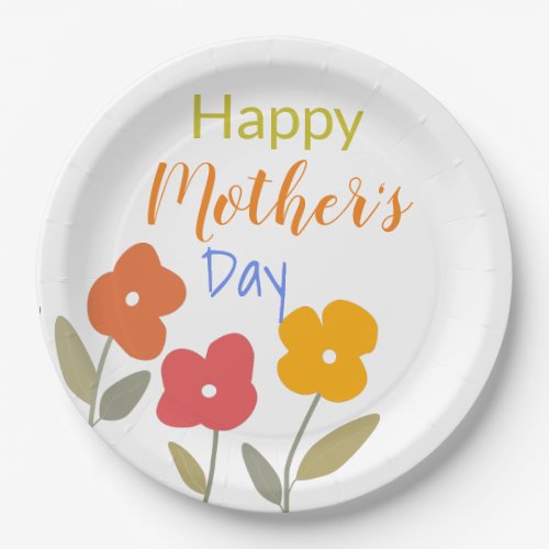 Happy Mothers Day Floral Blooms  Napkins Paper Plates