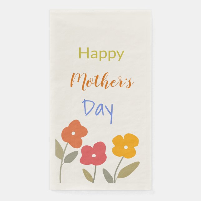 Happy Mother's Day Floral Blooms    Paper Guest Towels (Front)