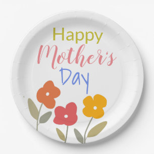 Happy Mother's Day Floral Blooms   Paper Plates