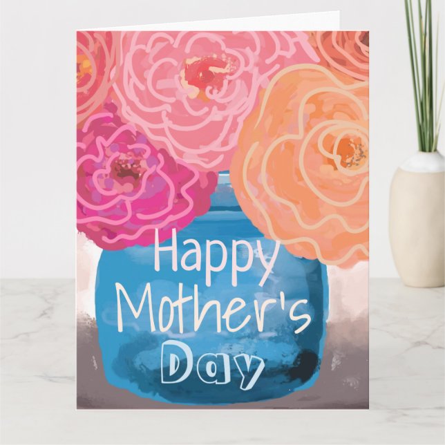 Happy Mothers Day Floral bouqet Card (Front)