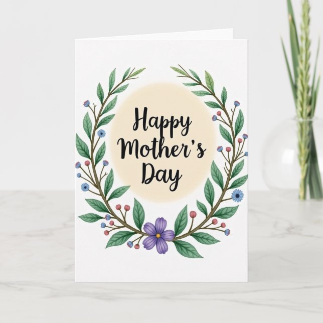Happy Mothers Day Floral Card (Front)