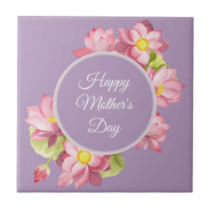 Happy Mother's Day Floral Ceramic Tile