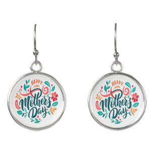 Happy Mother's Day Floral Design-63754 Earrings