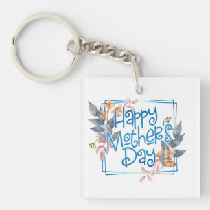 Happy Mother's Day Floral Frame   Keychain