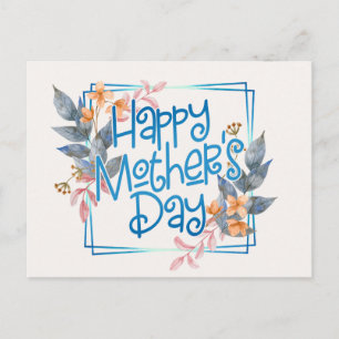 Happy Mother's Day Floral Frame   Postcard
