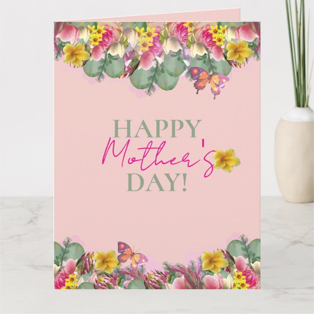 Happy Mother's Day Floral Garden Greeting Card (Front)