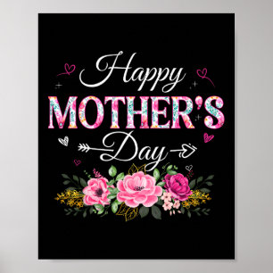 Happy Mothers Day Floral Gifts For Mom Grandma Mom Poster