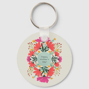 Happy mother's day floral keychain