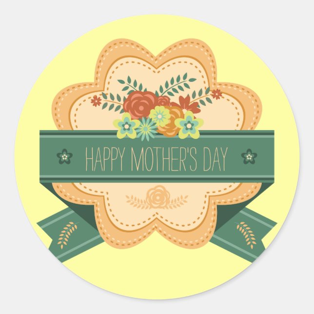 Happy Mother's Day Floral Label (Front)