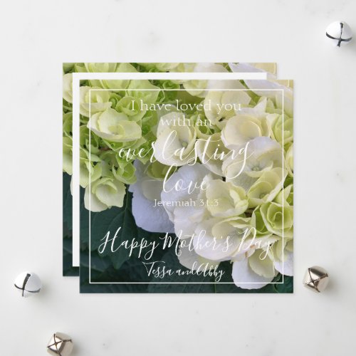 Happy Mothers Day Floral Love Bible Verse Custom Holiday Card