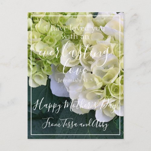 Happy Mothers Day Floral Love Bible Verse Custom Postcard