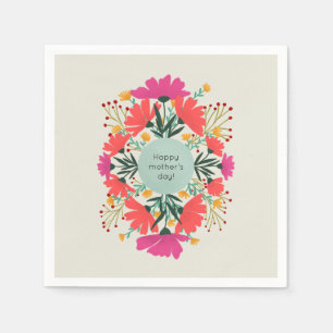 Happy mother's day floral napkins