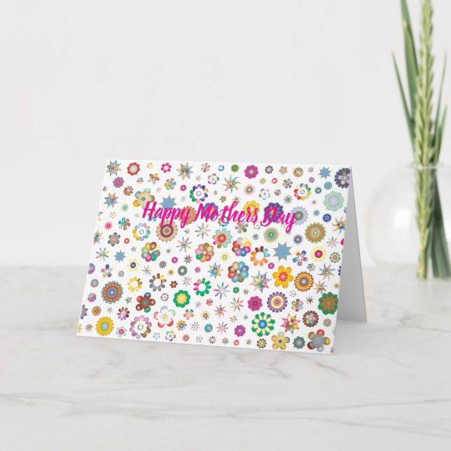 Happy Mothers Day Floral Pattern Card (Front)