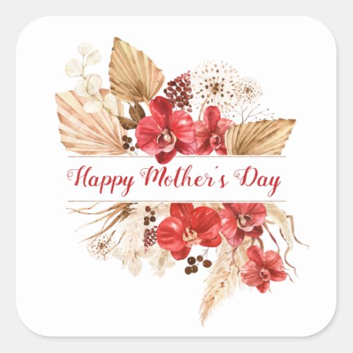 Happy Mothers Day Floral Sticker