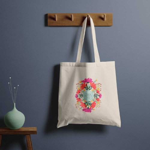 Happy mothers day floral tote bag