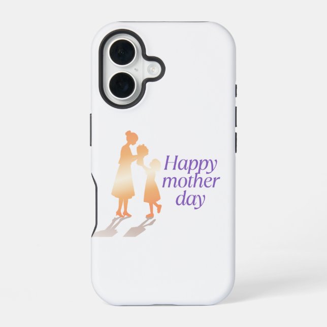 Happy Mother's Day Floral Typography  iPhone Case (Back)