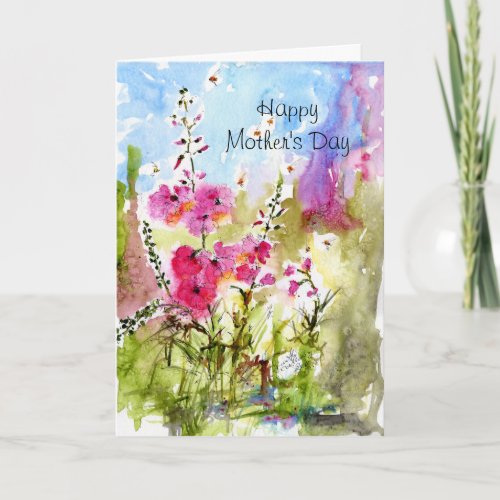 Happy Mothers Day Floral Watercolor Card