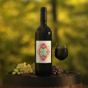 Happy mother's day floral wine label