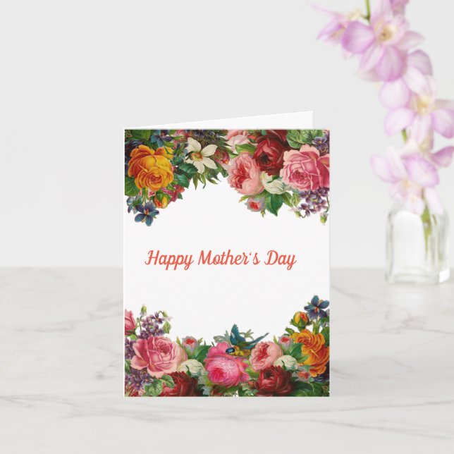 Happy Mother's Day Flower Bouquet Card (Orchid)