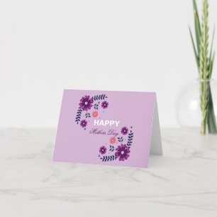 Happy Mother's Day Flowers and MediumVioletRed  Invitation