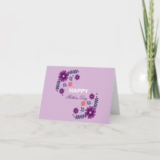 Happy Mother's Day Flowers and MediumVioletRed  Invitation