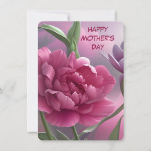 Happy Mother's Day Flowers, Peony, Floral, Card