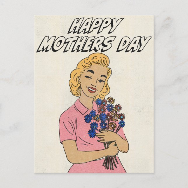 Happy mothers Day Flowers Postcard (Front)