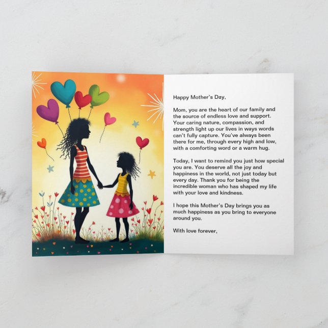 Happy Mother's Day Folded Greeting Card (Inside)