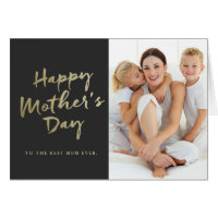 Happy Mother's Day Folded Photo Card | Black