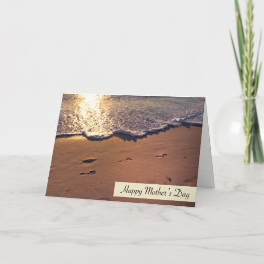 Happy Mother's Day Footprints In Sand Card
