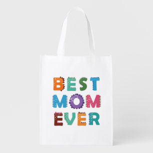 Happy Mothers Day For Best Mom Grocery Bag