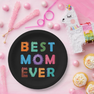 Happy Mothers Day For Best Mom Paper Plates