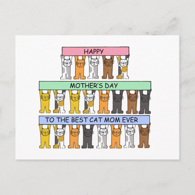 Happy Mother's Day for Cat Mom Postcard (Front)