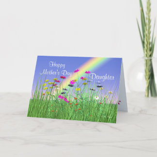 Happy Mothers Day for Daughter Spring Flowers Card