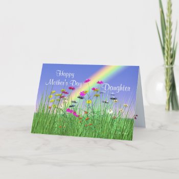 Happy Mothers Day For Daughter Spring Flowers Card by Peerdrops at Zazzle