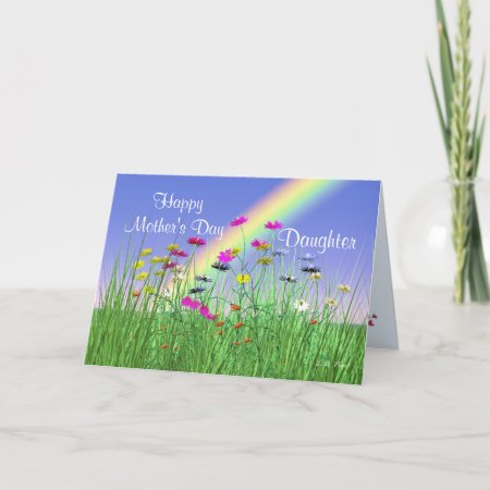 Happy Mothers Day For Daughter Spring Flowers Card