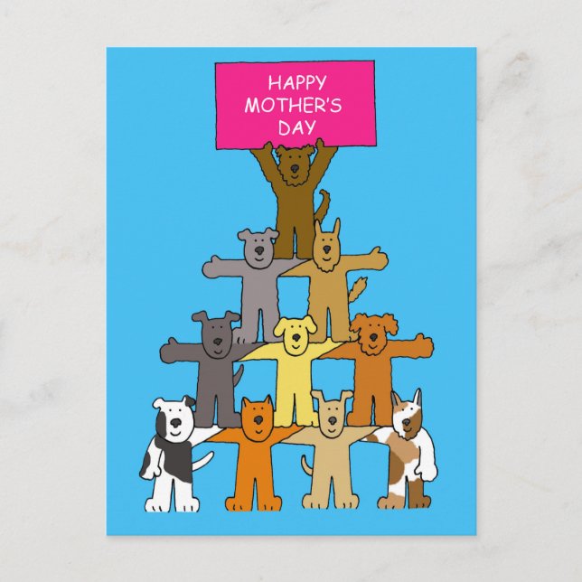 Happy Mother's Day for Dog Lover Postcard (Front)