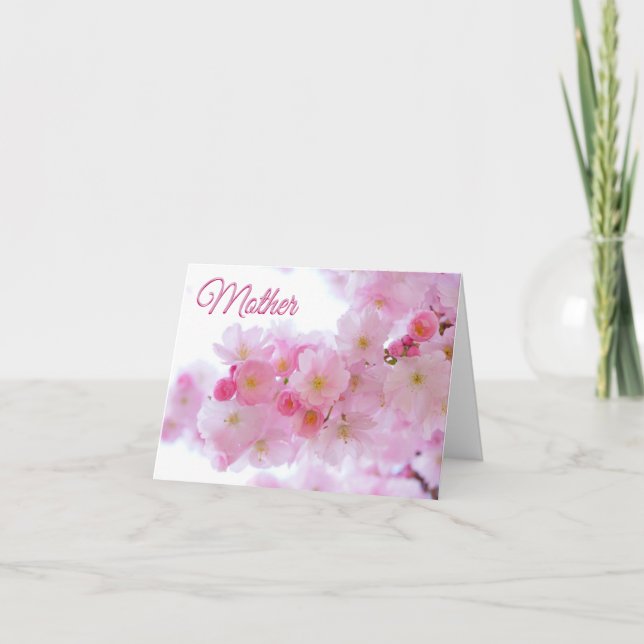 Happy Mother's Day For Mother With Cherry Blossoms Card (Front)