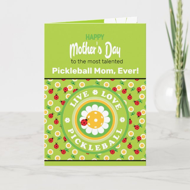 Happy Mother's Day for Pickleball Mom, cute Card (Front)