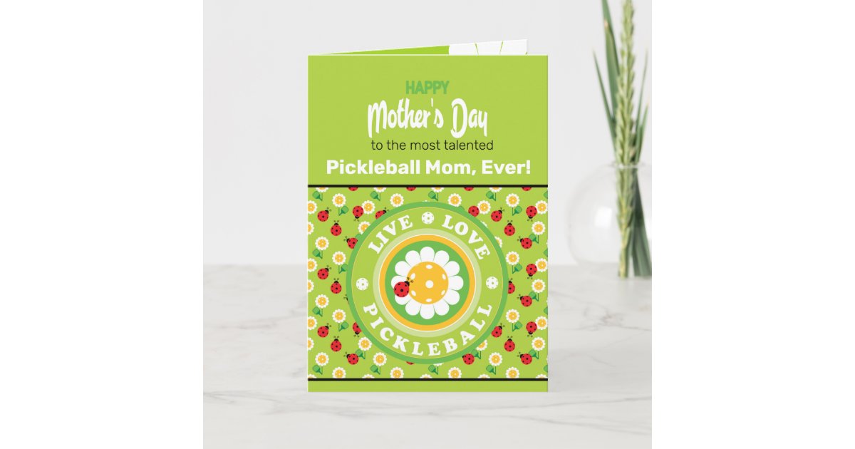 Happy Mother's Day for Pickleball Mom, cute Card Zazzle